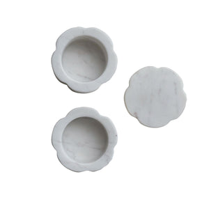 Marble Pinch Pots, Scalloped, Set of 2 (Stackable)