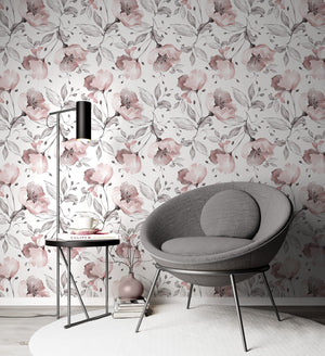 Pink Vintage Flowers Wallpaper