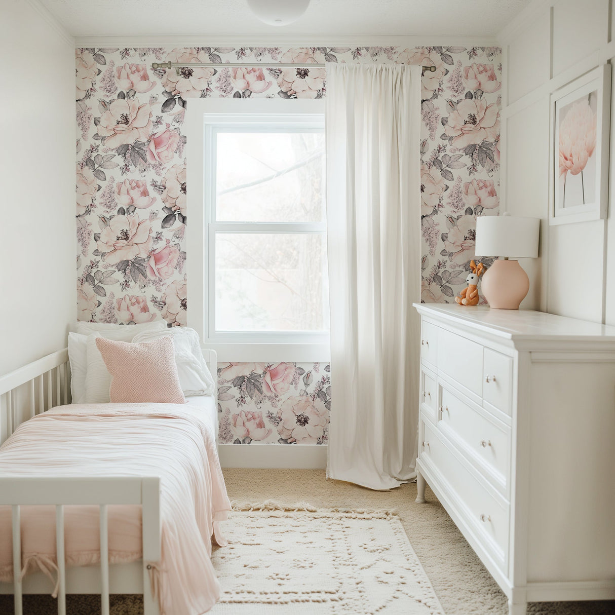 Pink Watercolor Flowers Wallpaper