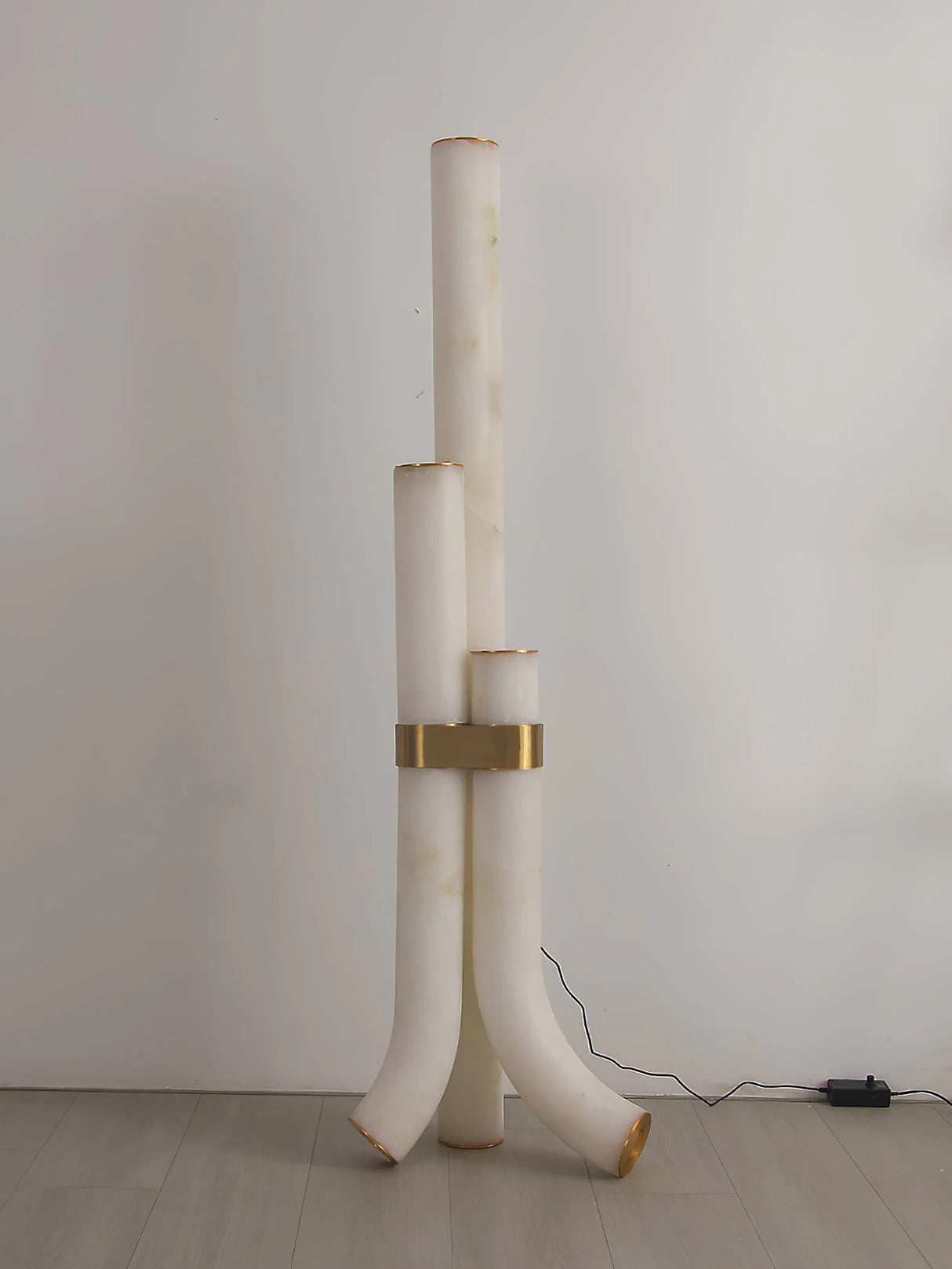 Piped Alabaster Floor Lamp
