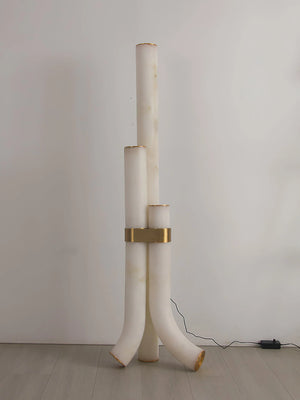 Piped Alabaster Floor Lamp