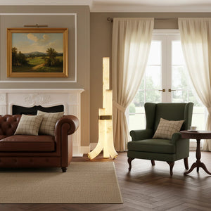 Piped Alabaster Floor Lamp