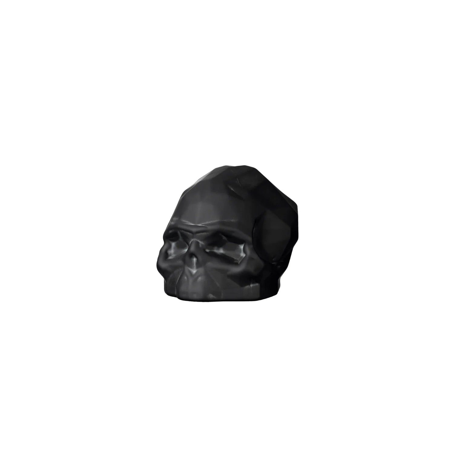 Memento Mori Faceted Skull Sandblasted Black Small