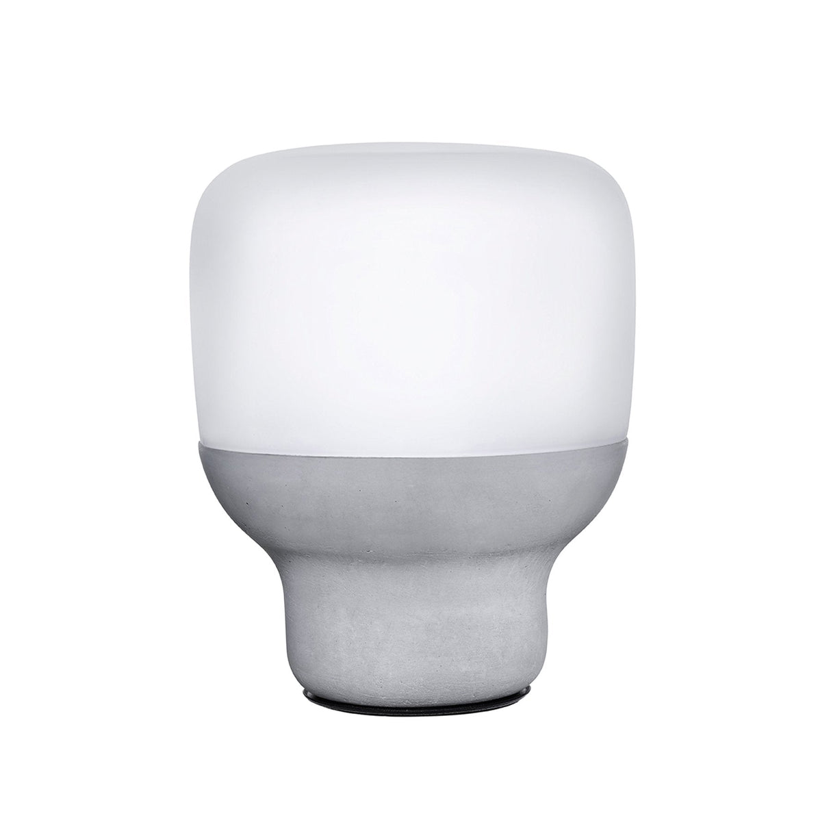 Smooth Lamp in Opaque Glass with Stone Base