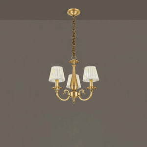Pleated Brass Chandelier