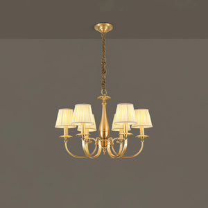Pleated Brass Chandelier