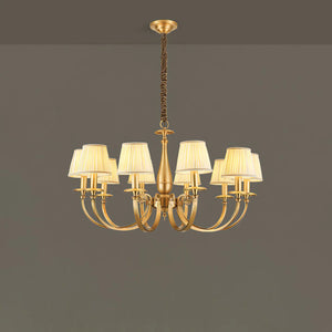 Pleated Brass Chandelier
