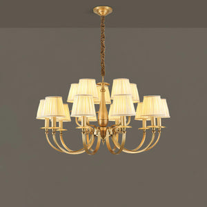 Pleated Brass Chandelier