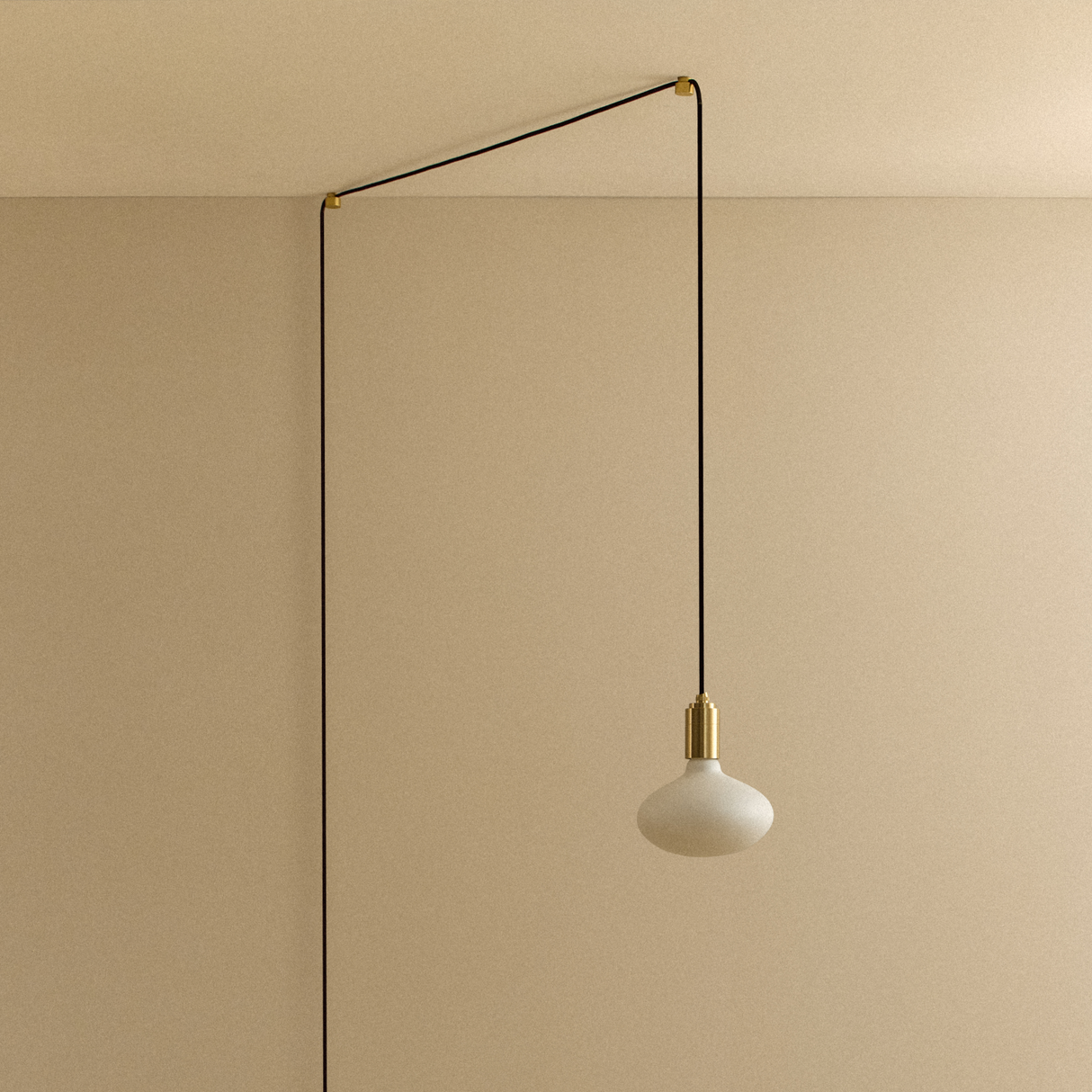 Oval Plug-In Pendant in Brass