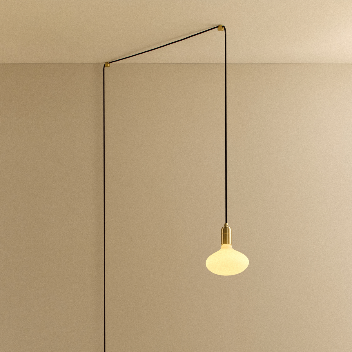 Oval Plug-In Pendant in Brass