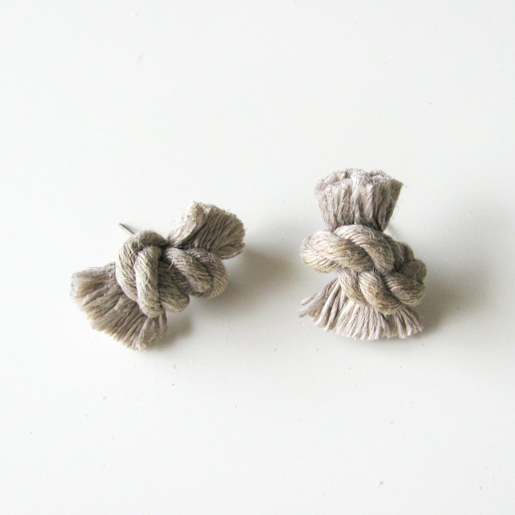 Knot Earrings | Natural Linen