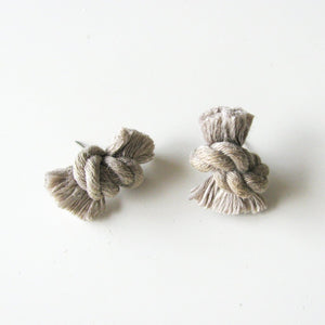 Knot Earrings | Natural Linen