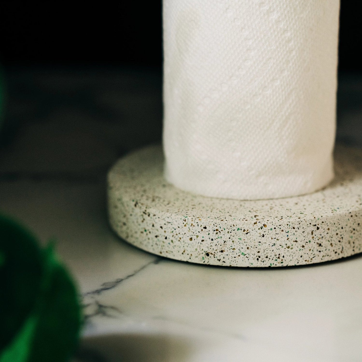 Paper Towel Holder | White Terrazzo