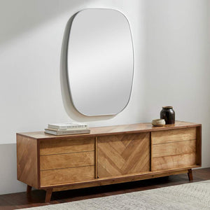 Stephannie Modern Metallic Silver Wall Mirror