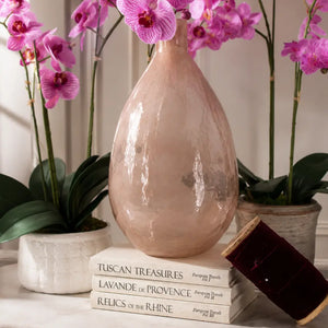 Hammered Glass Vase in Peach