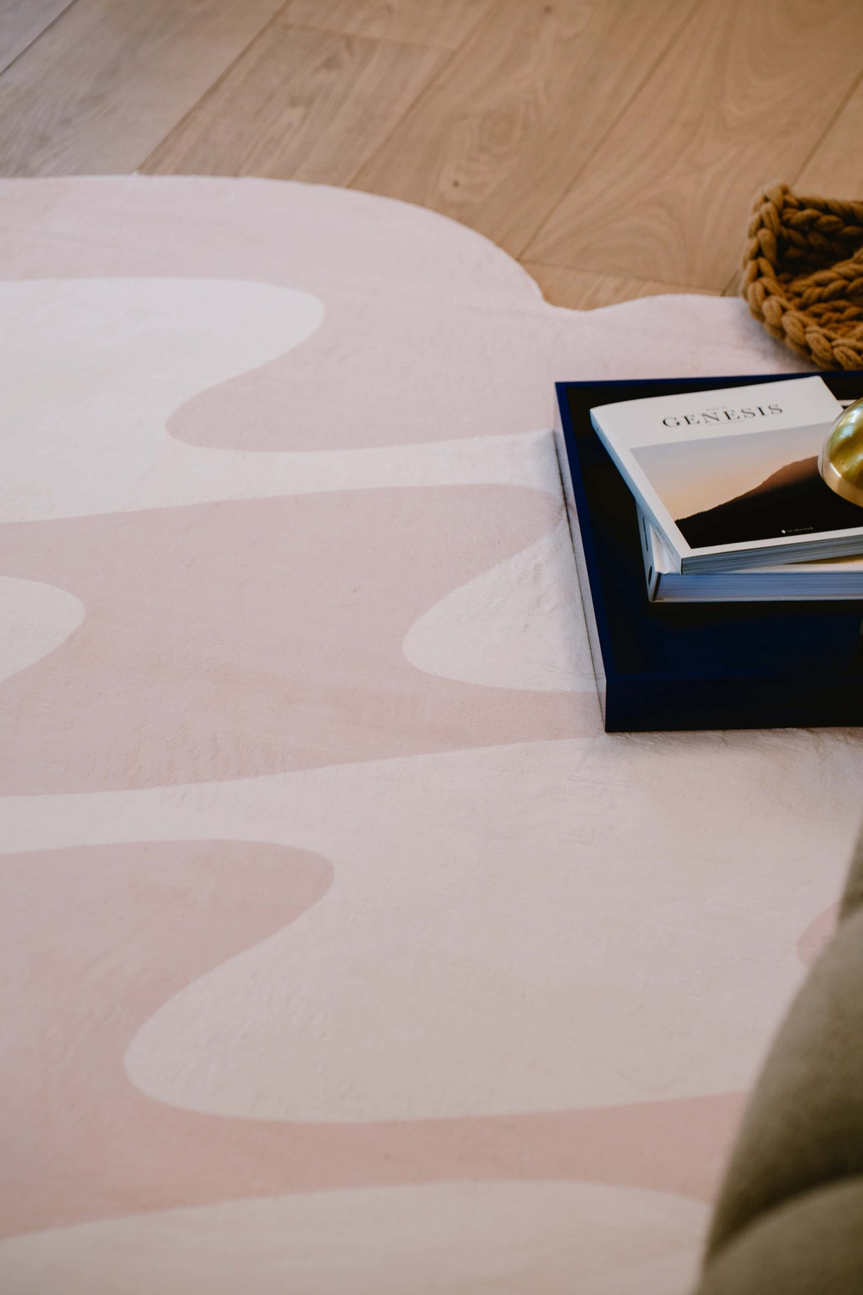 Pastel Irregular Shaped Wavy Rug by Johann Banta