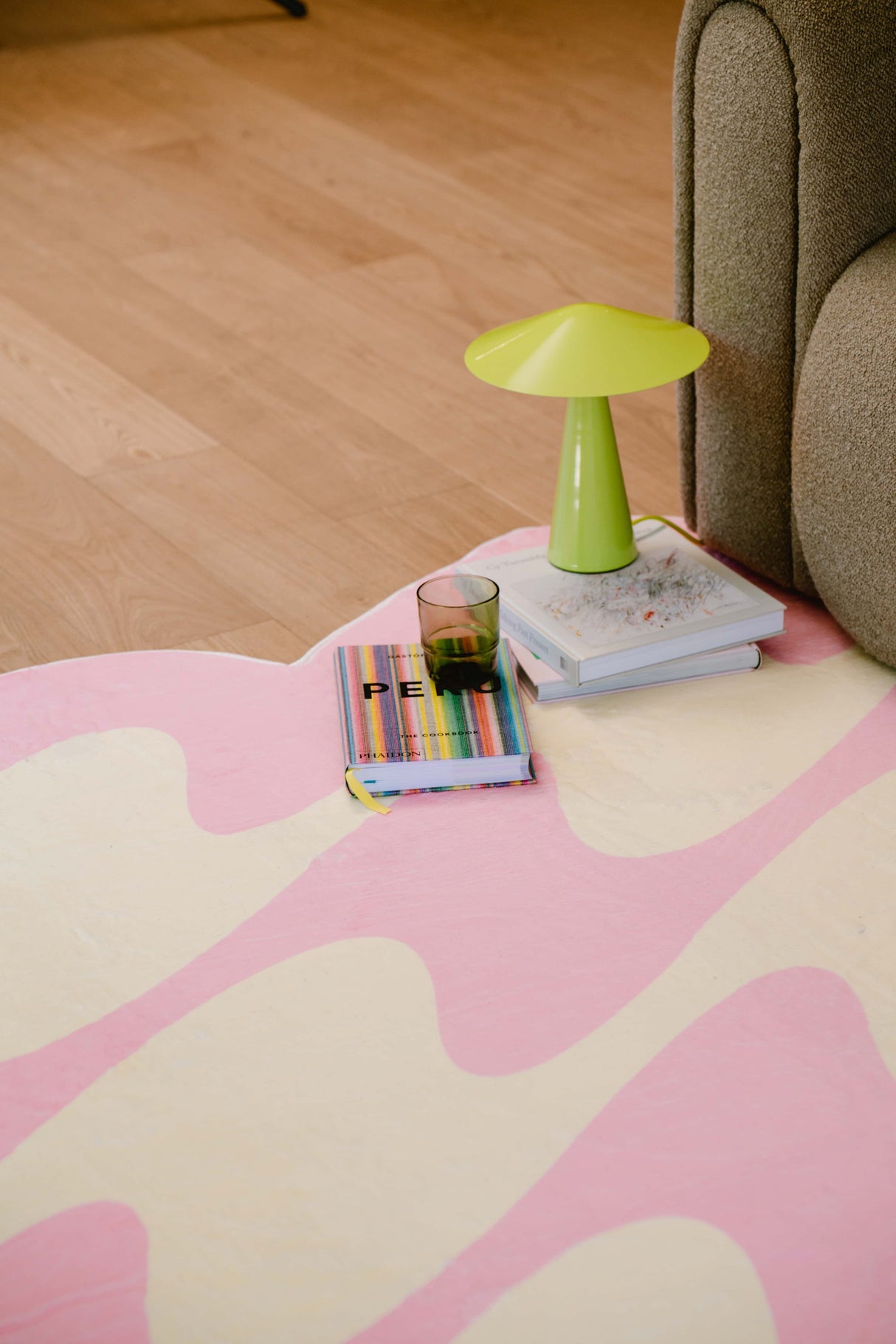 Pastel Irregular Shaped Wavy Rug by Johann Banta
