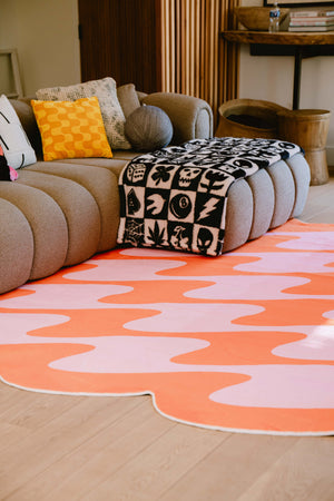 Pastel Irregular Shaped Wavy Rug by Johann Banta