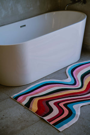 Irregular Shaped Multicolor Contour Runner Rug