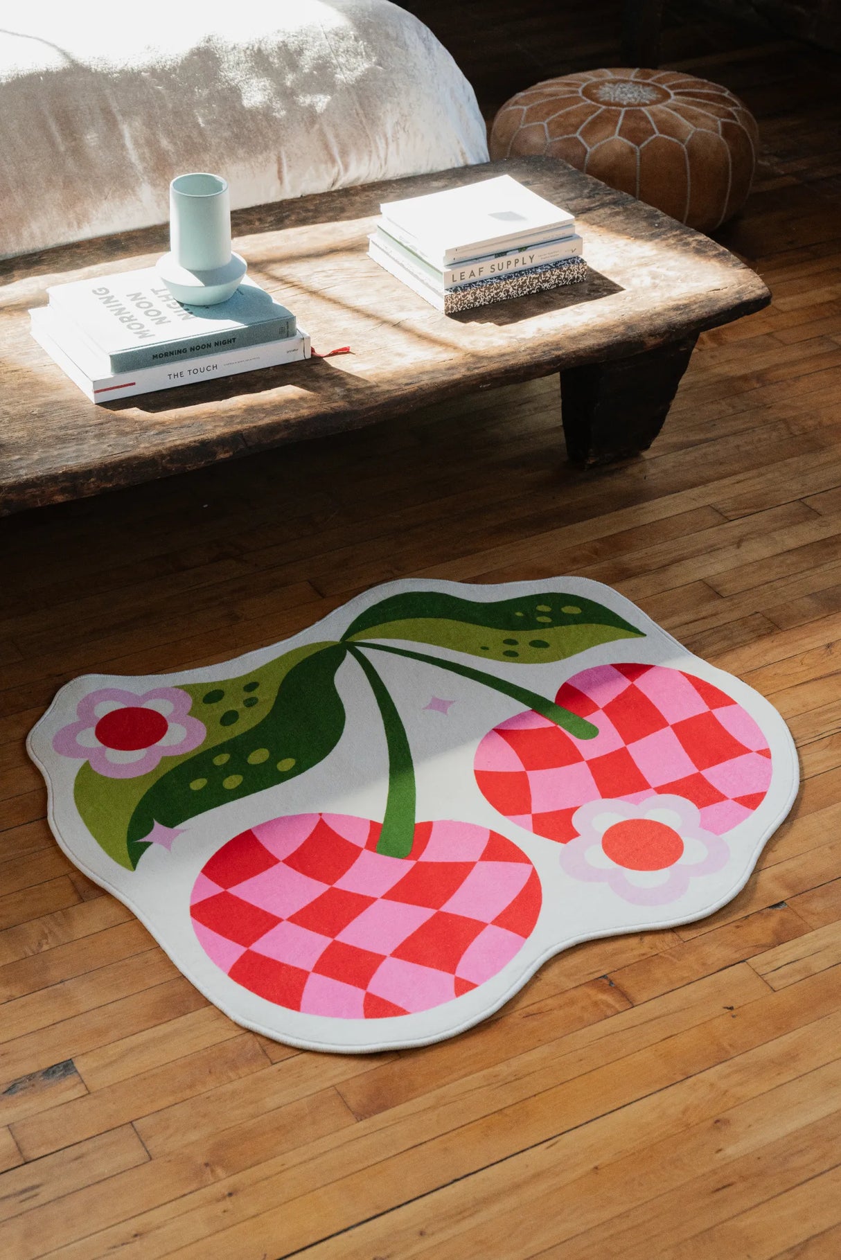Irregular Pink and Red Checkered Cherry Rug by Jessica Miller