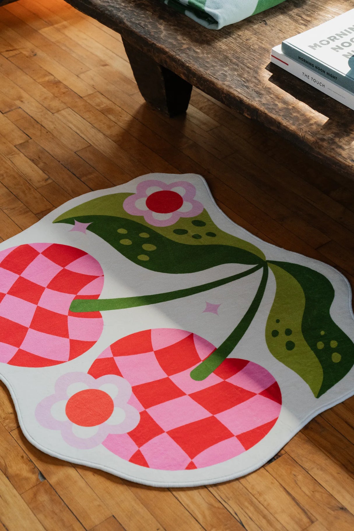 Irregular Pink and Red Checkered Cherry Rug by Jessica Miller