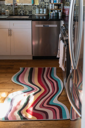 Irregular Shaped Multicolor Contour Runner Rug