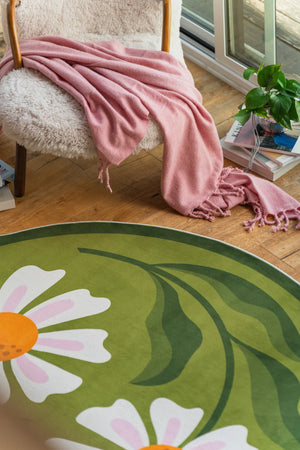 Dual Daisy Round Rug by Jessica Miller