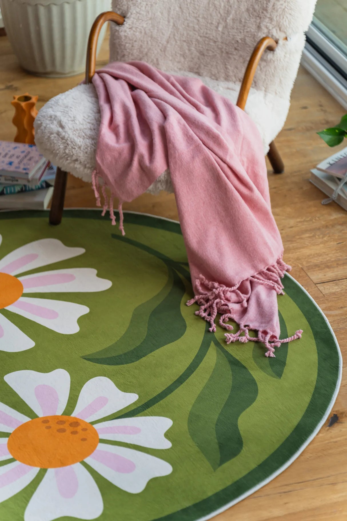 Dual Daisy Round Rug by Jessica Miller