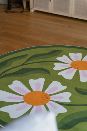 Dual Daisy Round Rug by Jessica Miller