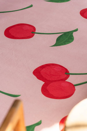 Cute Pink Cherry Rug by Elizabeth Bay