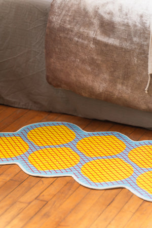 Yellow Grid Lemon Runner Rug by Johann Banta