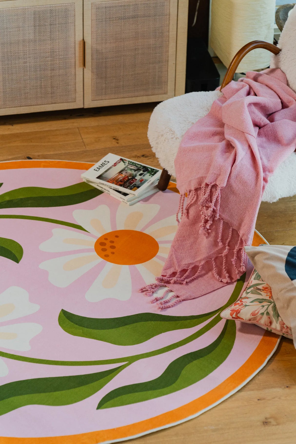 Dual Daisy Round Rug by Jessica Miller
