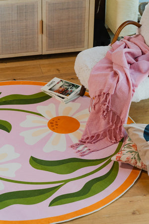 Dual Daisy Round Rug by Jessica Miller