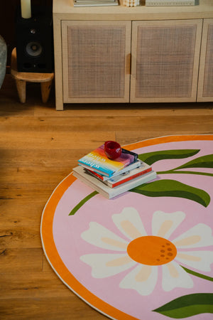 Dual Daisy Round Rug by Jessica Miller