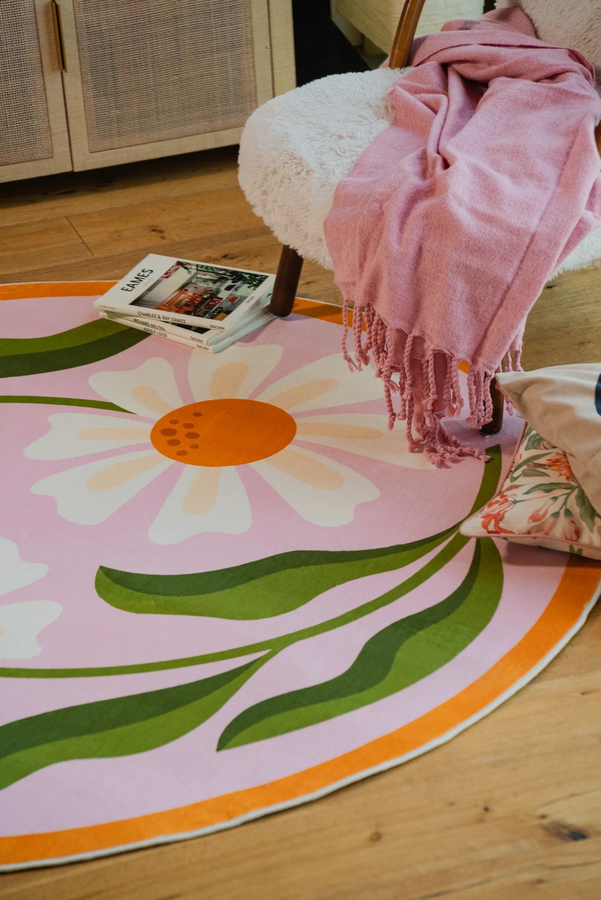 Dual Daisy Round Rug by Jessica Miller