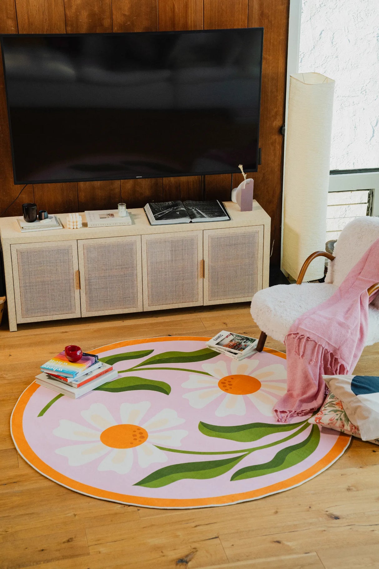 Dual Daisy Round Rug by Jessica Miller