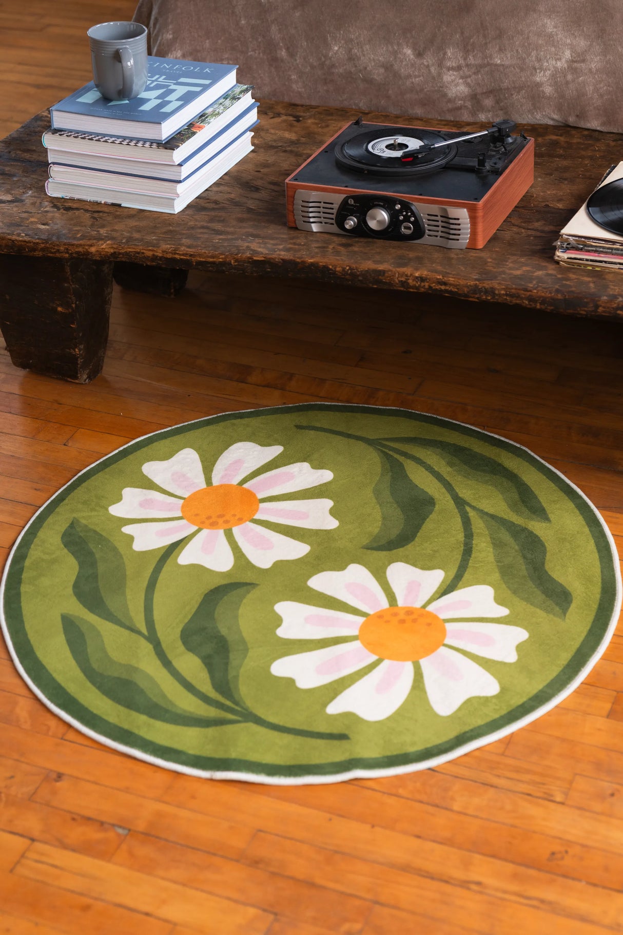 Dual Daisy Round Rug by Jessica Miller