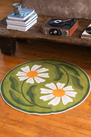 Dual Daisy Round Rug by Jessica Miller