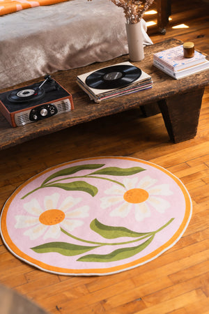 Dual Daisy Round Rug by Jessica Miller