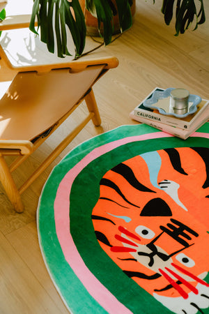 Oval Tiger Area Rug by Lu Yang