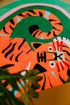 Oval Tiger Area Rug by Lu Yang