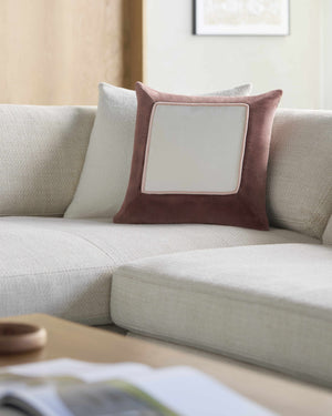 Rahiq Brick Red Border Cotton Throw Pillow