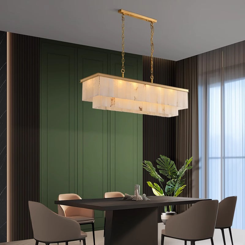 Rectangular Alabaster Chandelier