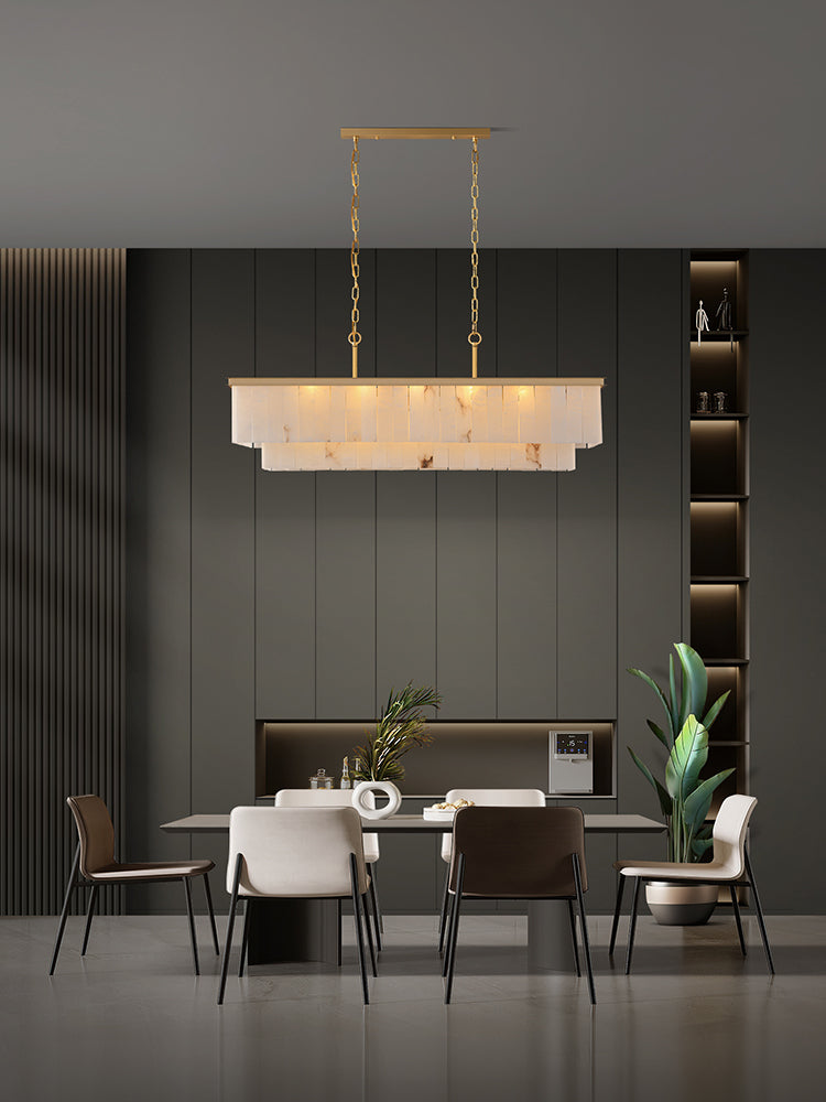 Rectangular Alabaster Chandelier
