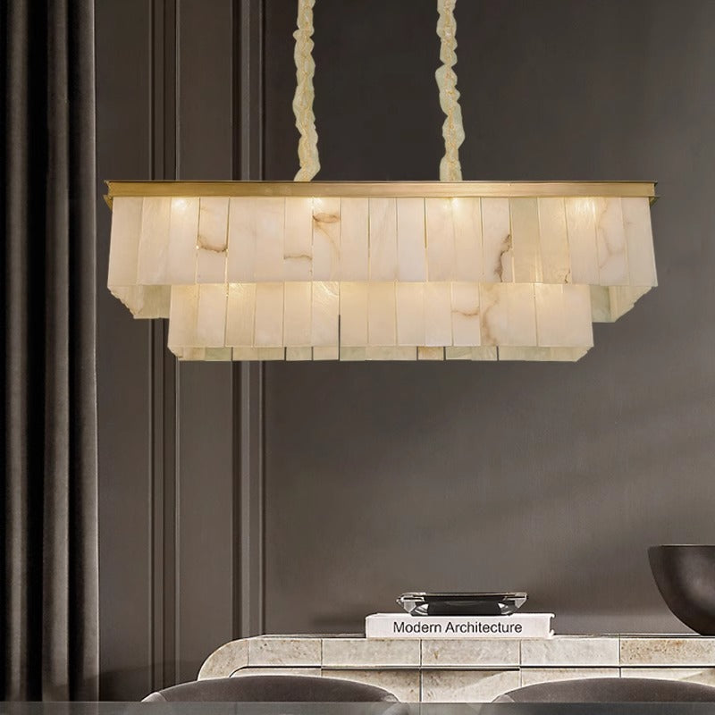 Rectangular Alabaster Chandelier