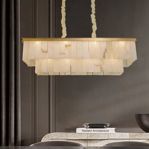Rectangular Alabaster Chandelier