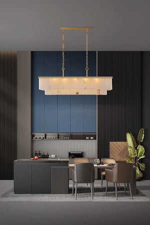 Rectangular Alabaster Chandelier
