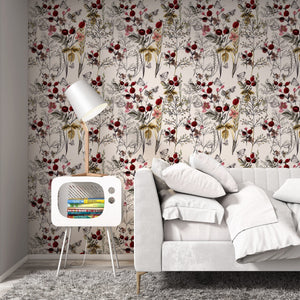 Red Flower Wallpaper - Rose Hip Wallpaper