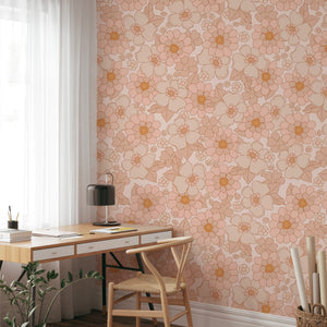 Retro Flowers Wallpaper
