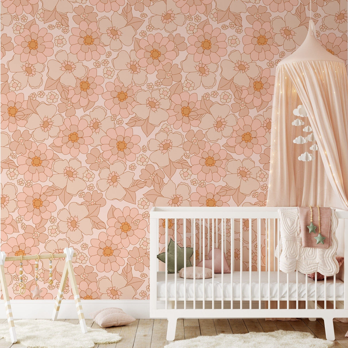 Retro Flowers Wallpaper